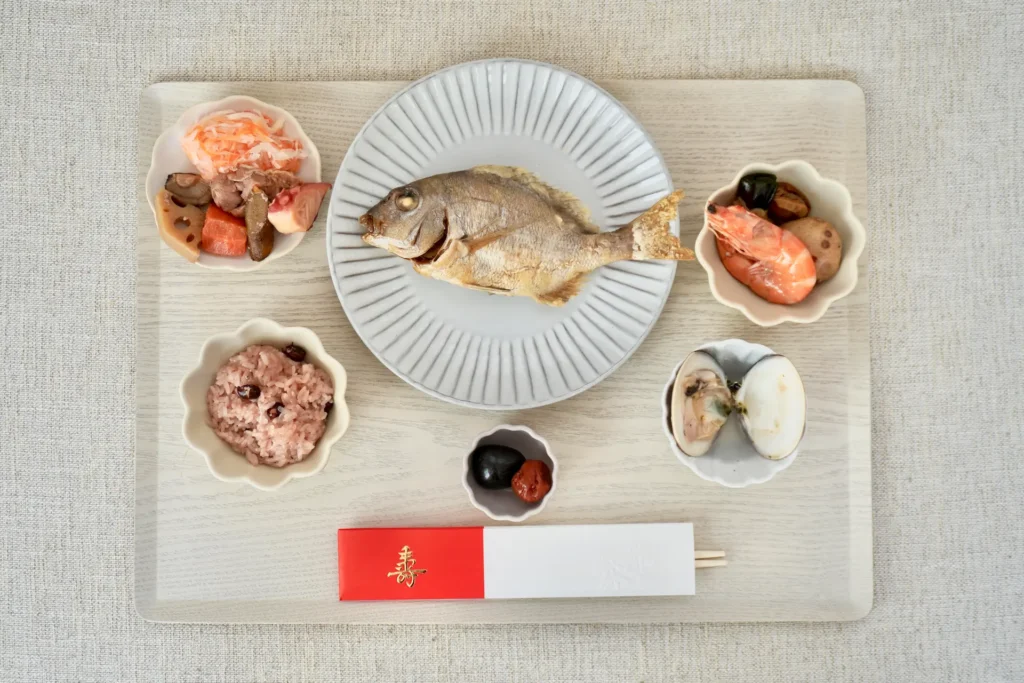 お食い初めのおしゃれな盛り付け方の写真