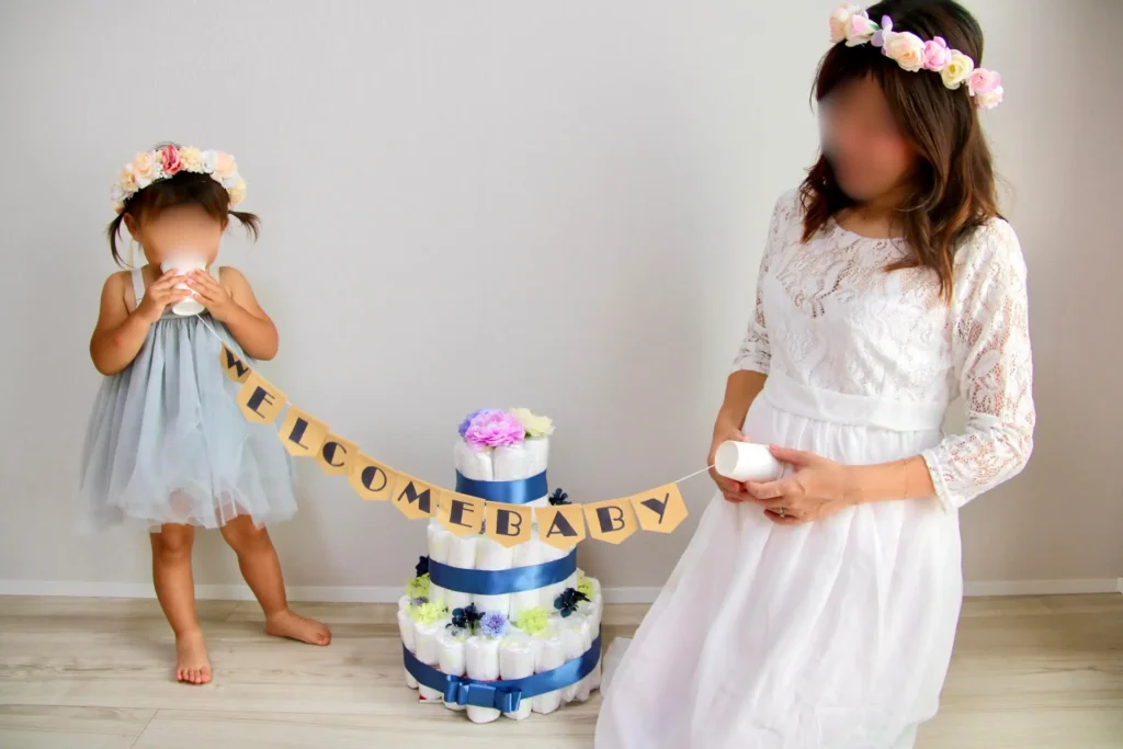 糸電話を使ったマタニティフォト