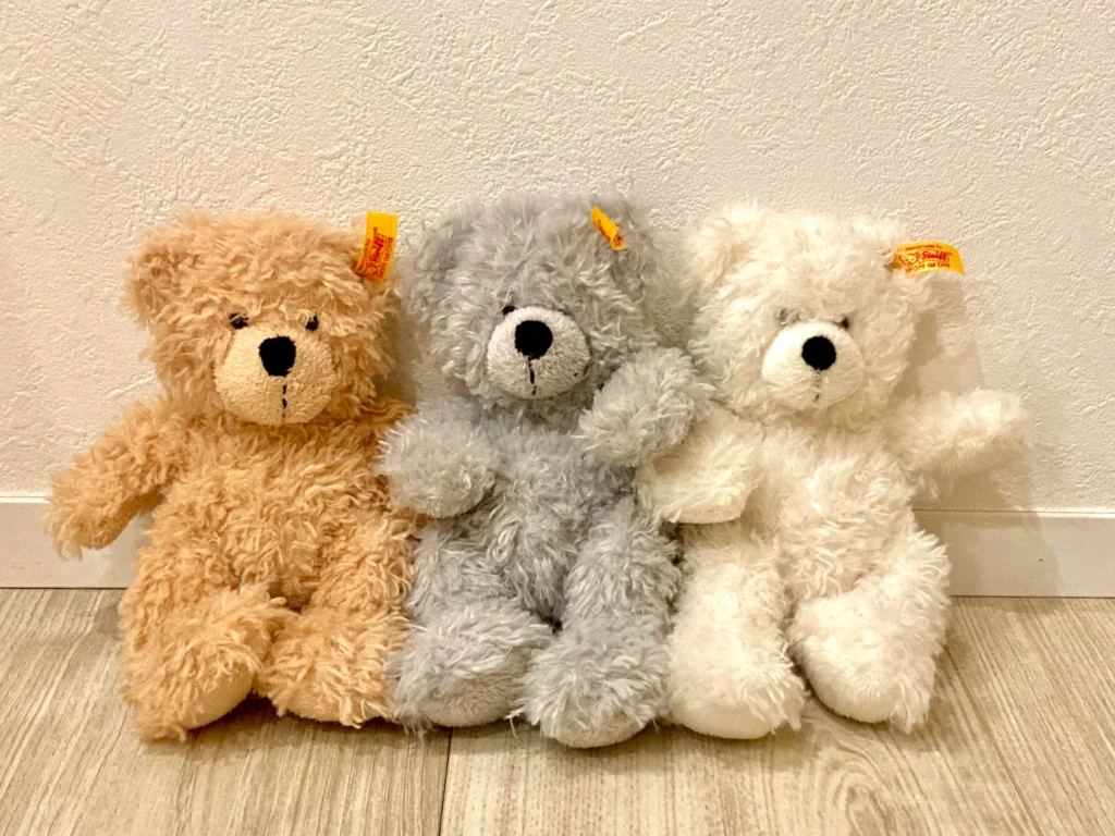 3兄弟おそろいのシュタイフのファーストベア