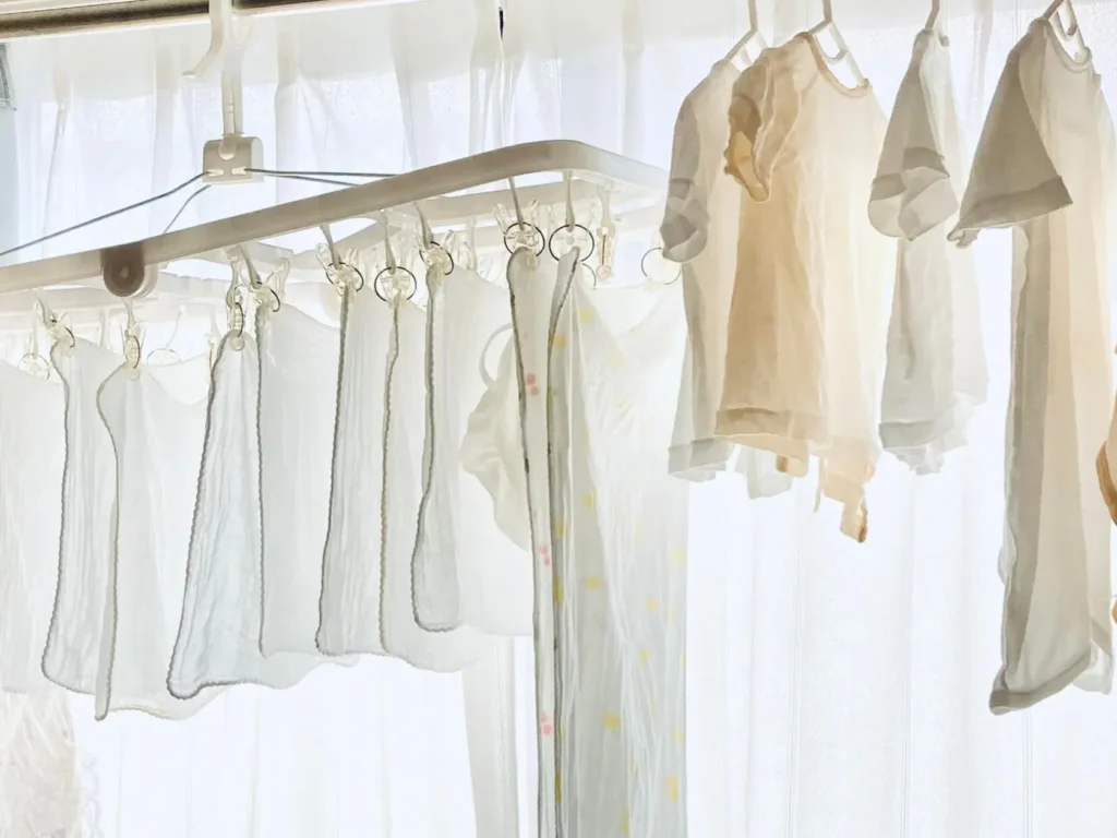 ベビー服の水通し